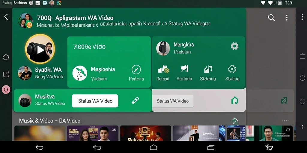 Tampilan aplikasi 700Q dengan berbagai fitur Status WA Video.