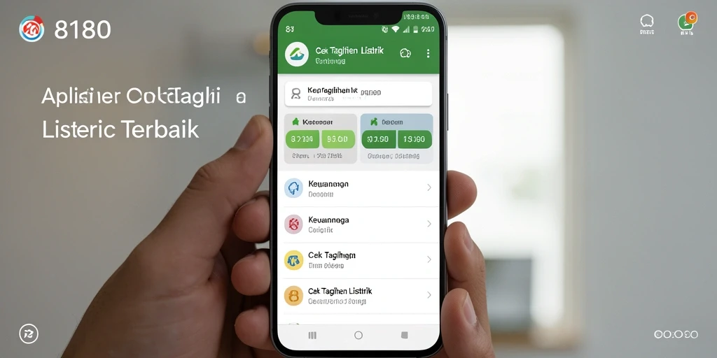 Antarmuka aplikasi 8180 untuk pengecekan tagihan listrik.