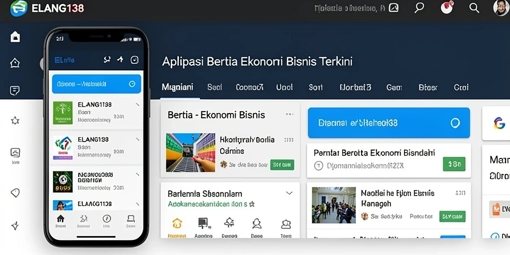 Tampilan antarmuka aplikasi ELANG138 untuk berita ekonomi bisnis.