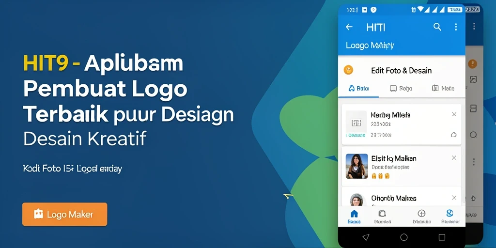 Tampilan antarmuka aplikasi HIT9 untuk pembuatan logo yang intuitif dan modern.