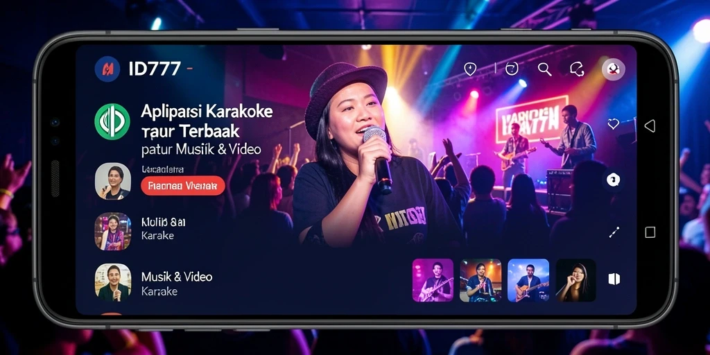 Antarmuka aplikasi Karaoke ID777 yang menarik dan mudah digunakan.