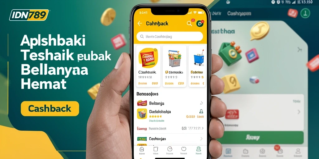 Antarmuka aplikasi <strong>IDN789</strong> menampilkan penawaran Cashback yang menarik.