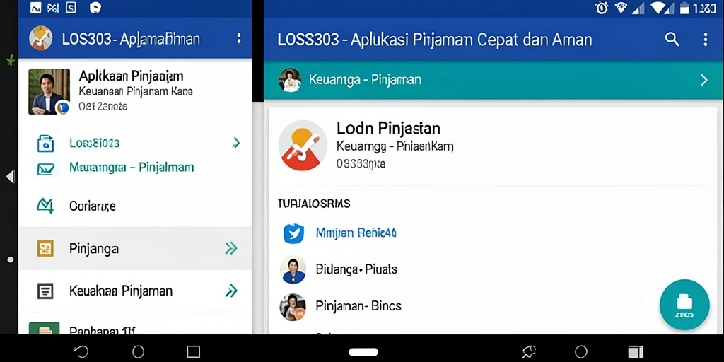 Antarmuka aplikasi LOS303 yang sederhana dan user-friendly.