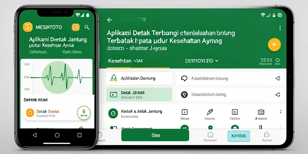 Antarmuka aplikasi MESIRTOTO dengan fitur pemantauan detak jantung.
